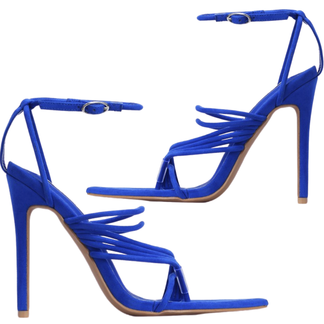 Blue strappy heels hotsell